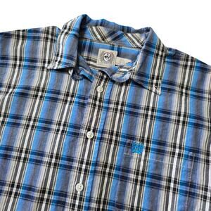 Cinch Youth Boys Long Sleeve Plaid Button Up Western Shirt Blue XXL (16-18)